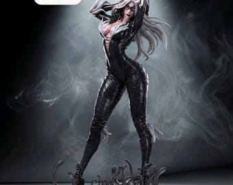 Midnight Felis Thief | Rooftop Cat Burglar Pin‑Up | Collectible Statue | STL 3D PRINT Files