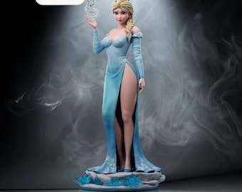 Frozen – Elsa Winter Queen | Frostborne Dominion STL Statue | 3D Print Model | Digital STL File