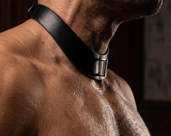 Handgjort personligt läderhalsband med choker för män och kvinnor, graverat namnhalsband, gotiska smycken för par, själslig årsdagspresent