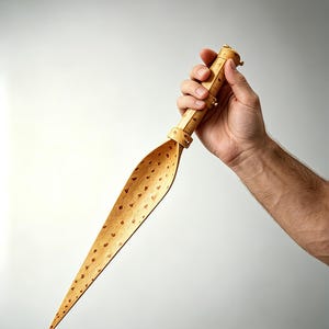 Handgjord paddel i strutsläder för lek, äkta läder, smiskleksak, unik märkeslämnande textur, BDSM-spelrekvisita, 20 tum bild 1