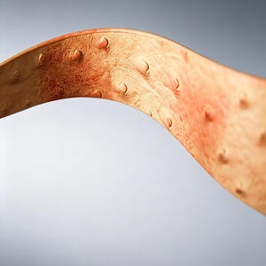 Handgjord paddel i strutsläder för lek, äkta läder, smiskleksak, unik märkeslämnande textur, BDSM-spelrekvisita, 20 tum bild 7