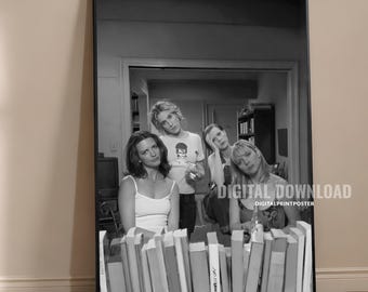 City Girls Print, Black and White NYC Wall Art, Funny Bathroom Decor, Retro Vintage Poster, Apartment Wall Decor, Digital Download