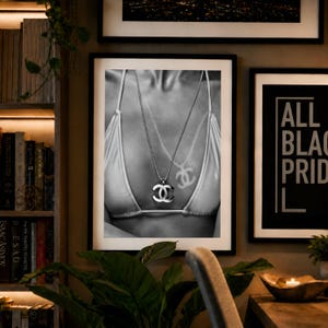 Luxury Fashion Wall Art, Tan Lines Poster, Chic Fashion Print, Modern Bedroom Decor, Chanel Inspired Digital Download