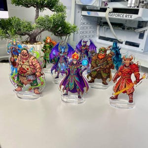 Figura acrílica de Dota 2 de 10 cm (4") - Figura de personaje del juego - Pudge, Juggernaut, Invoker, Terrorblade - Decoración de escritorio personalizada en 2D - Regalo para gamers