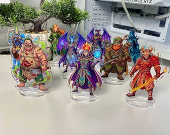 Dota 2 Acryl-Aufsteller, 10 cm (4 Zoll) – Spielfigur – Pudge, Juggernaut, Invoker, Terrorblade – Individuelle 2D-Schreibtischdekoration – Geschenk für Gamer