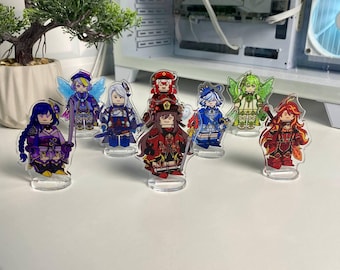Figura acrílica de Genshin Impact de 7 cm (2,75") - Estilo bloque de figura de anime - Raiden Shogun Hu Tao Furina Nahida - Decoración de escritorio con personajes personalizados en 2D