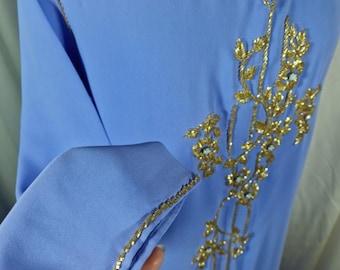 Embroiderd Luxury Moroccan Jalaba oversized kaftan dress , Elegant Modest Abaya women outfit , traditionel Modern Moroccan clothing