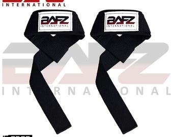 Correas de muñeca para levantamiento de pesas en el gimnasio con acolchado de neopreno para un agarre extra.
