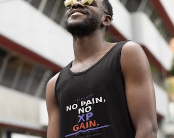 No Pain No XP Gain - Funny Gaming Gym Tank Top, Gamer Workout Gift for Him and Her