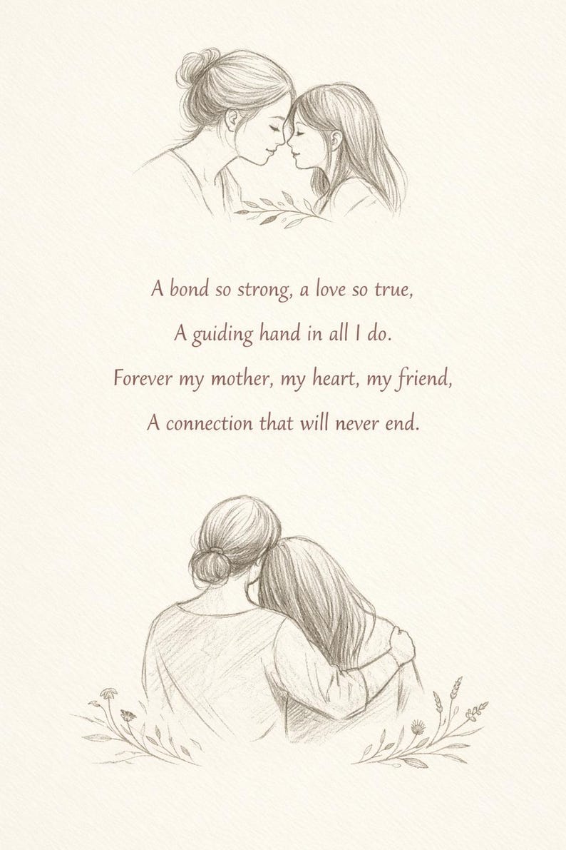 Mother Daughter Poem Print – Sentimental Wall Art (digital Download) - Etsy