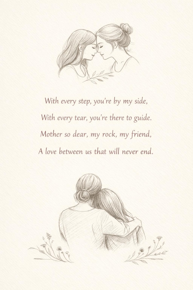 Mother Daughter Poem Print – Sentimental Wall Art (digital Download) - Etsy