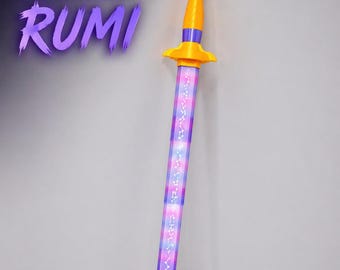 KPop Demon Hunters Rumi Sword Replica – 3D Printed Cosplay Prop Weapon, Anime Inspired LED Fantasy Blade, Convention Costume Accessory