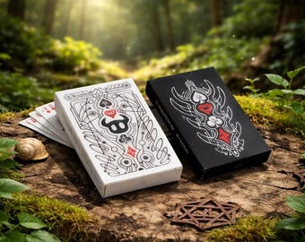 Hollow Knight Playing Cards – Gothic Black & White Poker Deck, Silksong Inspired Collector Set