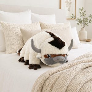 Peluche de bisonte volador inspirado en Appa, almohada gigante de peluche suave, peluche de anime