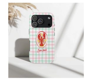 Etui na telefon z homarem, etui na iPhone'a w stylu nadmorskim, etui z motywem morskim, urocze etui z grafiką owoców morza, letnie etui na telefon