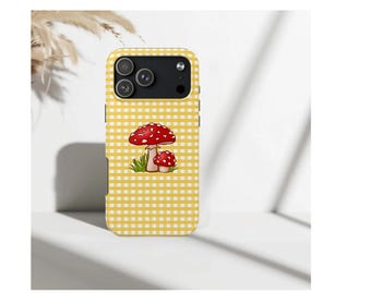 Wytrzymałe etui na telefon Mushroom Tough, estetyczne etui Cottagecore na iPhone'a, urocze etui Mushroom