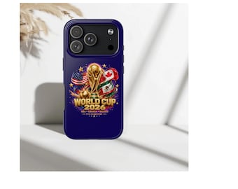 Etui na telefon z trofeum Mistrzostw Świata 2026, etui dla kibica piłki nożnej, prezent na mistrzostwa piłki nożnej, wytrzymałe etui dla miłośnika sportu, etui na telefon z Mistrzostw Świata FIFA 2026