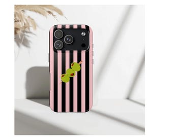 Etui na telefon w paski z motywem owoców, śródziemnomorski estetyczny pokrowiec na iPhone'a, urocze etui dla smakoszy