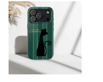Etui na telefon z czarną sylwetką kota, estetyczne etui na iPhone'a z kotem Kawaii, etui na telefon z kotem, prezent dla miłośników kotów