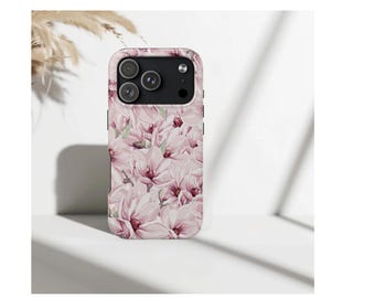 Wytrzymałe etui na telefon Magnolia Floral, estetyczne etui na iPhone'a z motywem kwiatowym, pokrowiec z motywem botanicznym, dziewczęcy pokrowiec z motywem kwiatowym