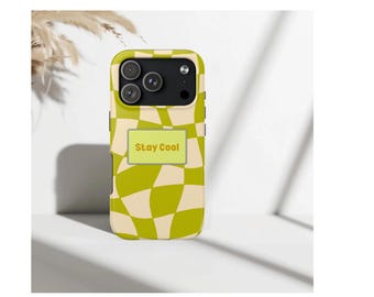 Etui na telefon Stay Cool, etui na iPhone'a w stylu retro, modna kratka w stylu Y2K, etui na telefon z fajnym cytatem