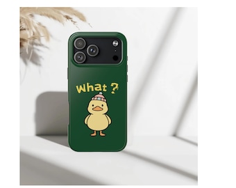 Etui na telefon z kaczką „Co?”, zabawne etui na iPhone'a z kreskówkową kaczką, urocze etui z memem, etui na telefon z humorem wirusowym
