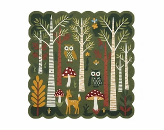 Alfombras tejidas a mano en color verde con estampado floral para sala de estar, 6x9 y 8x10.