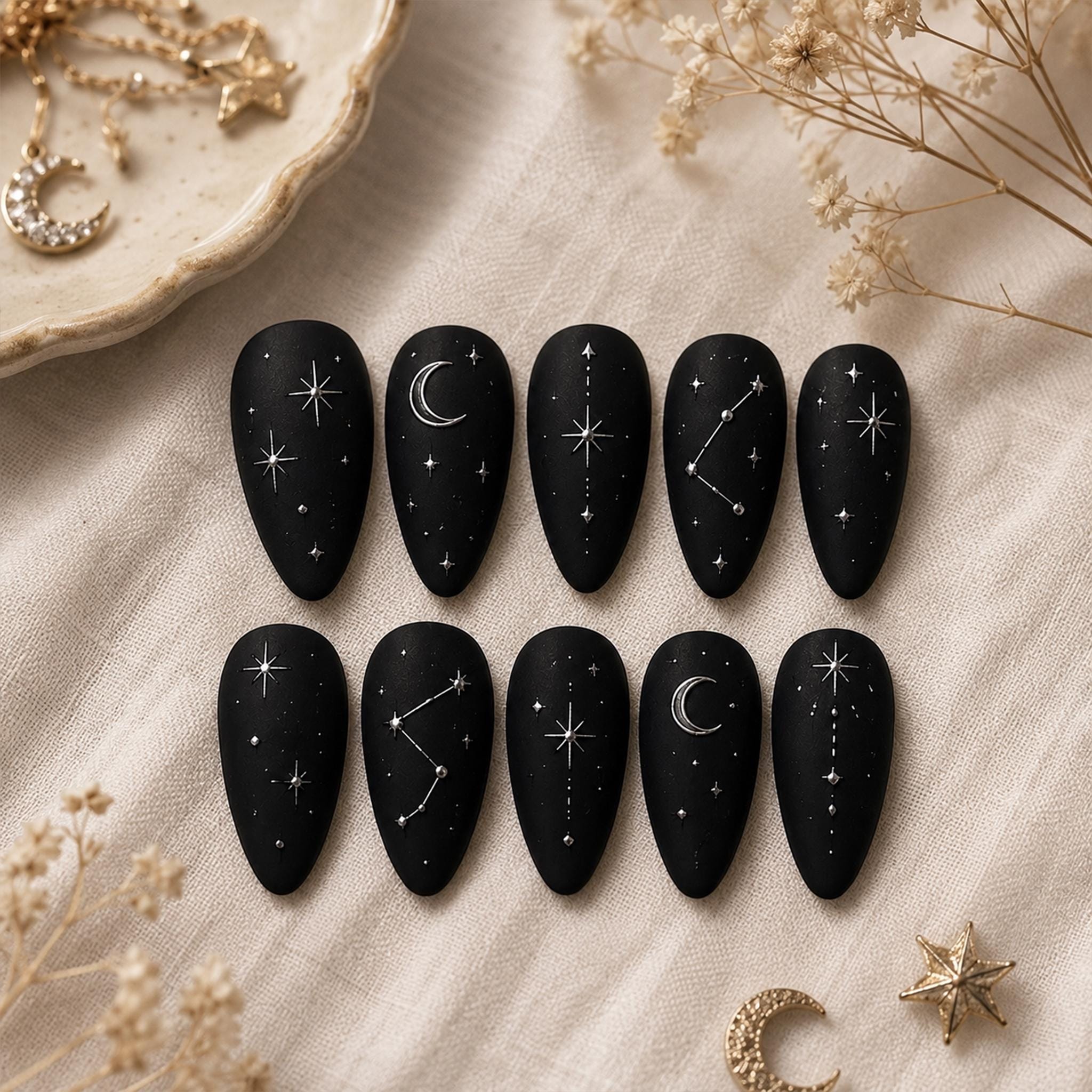 Silver Moon Nails - Etsy