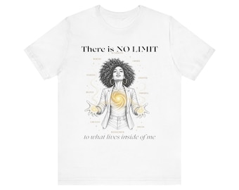 There is No Limit Graphic Tee Inspirational Woman Illustration Unisex Short Sleeve Shirt