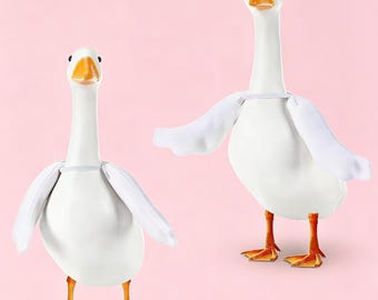 Ali d'oca oscillanti da veranda da 23-28 pollici, statua di ala d'oca per prato, patio, giardino esterno, set di sculture decorative