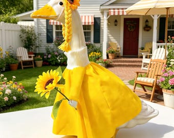 23 inch veranda gans outfit zonnebloem gans kleding boerderij tuin decor gans kostuum tuin gazon decoratie