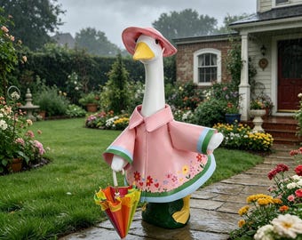 Traje de ganso impermeable de 23 pulgadas, ropa de ganso para el porche en verano, disfraz de ganso impermeable, decoración de ganso para jardín, atuendo de ganso para patio