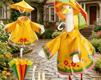 23 inch veranda gans regenjas outfit, veranda gans kostuum, tuinstandbeeld outfit, festival tuin decorset