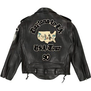 Avirex USA Tour Leather Biker Jacket – Daytona to L.A. 90s Style Vintage Motorcycle Patch Jacket,Gift For you.