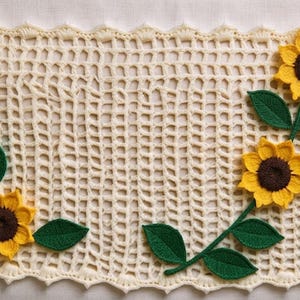 Crochet Sunflower Table Runner and Placemat Pattern, Mesh Stitch PDF Download