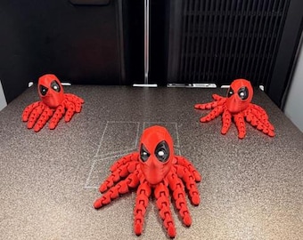 Deadpool themed articulated octopus fidget toy