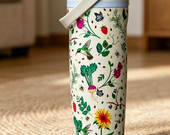 Owala FreeSip Sway Mother's Day Garden 30oz/887ml Water Bottle New,Insulated Stainless Steel Tumbler,Birthday Gift for Her