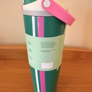 NEW Owala "Vacation Mode" 40oz Sway Birthday Bash 2026 Green Pink Water Bottle,Insulated Stainless Steel Tumbler,Birthday Gift for Her image 3