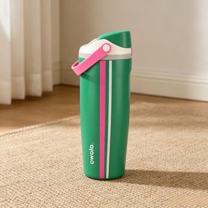 NEW Owala "Vacation Mode" 40oz Sway Birthday Bash 2026 Green Pink Water Bottle,Insulated Stainless Steel Tumbler,Birthday Gift for Her image 1