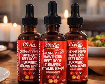 3 Pcs Clean Nutra Cayenne Pepper Liquid Drops-Lab tested- All-in-One Heart & Circulation Support , Travel-Friendly Daily Wellness Supplement