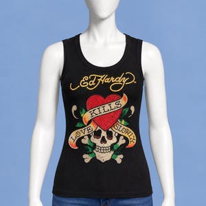 Y2k Ed Hardy Tank Top - Etsy