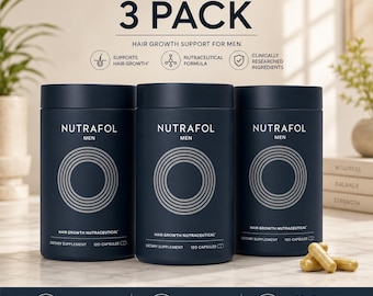 Pack of 3 Nutrafol Men Hair Growth Supports Thicker Hair & Strength