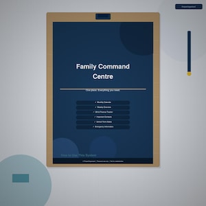 Family Command Center afdrukbaar | Weekplanner, Bill Tracker (A4 direct downloaden)
