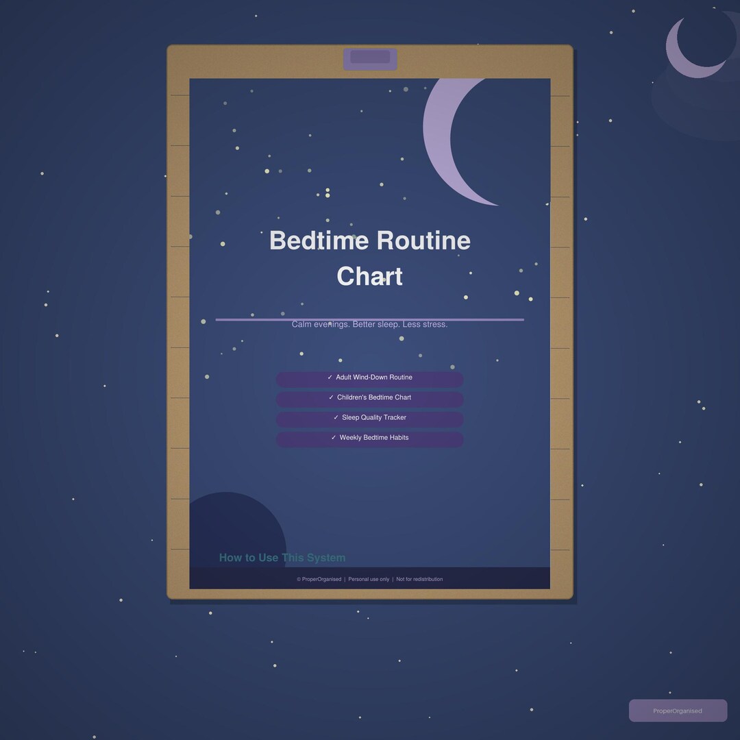 Bedtime Routine Chart for Adults Children | Sleep Habit Tracker (A4 ...