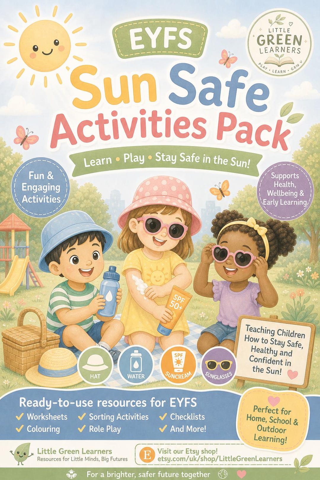 EYFS Sun Safe Activities Pack | Summer Health, Wellbeing Worksheets ...