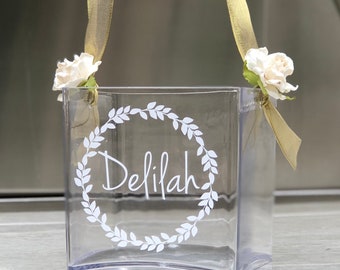 acrylic flower girl basket