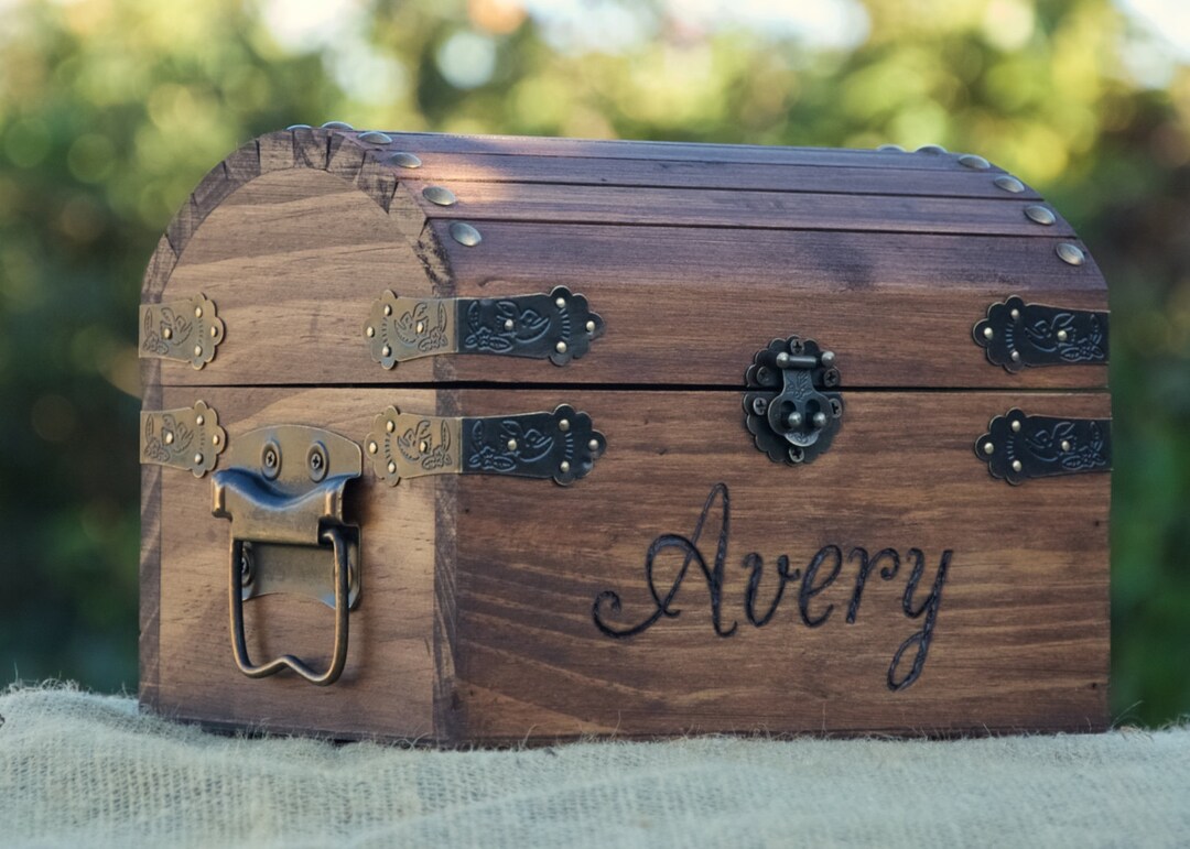 Personalized Rustic Childs Treasure Chest Burned/engraved Etsy