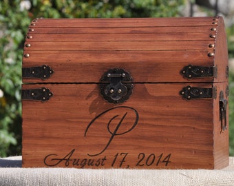 Personalized  Rustic Wedding Card Box -Treasure Chest - Country Chic - Farm Wedding - Woodland Wedding