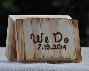 Personalized Ring Bearer Box-Rustic Wedding- Ring Bearer Pillow Alternative