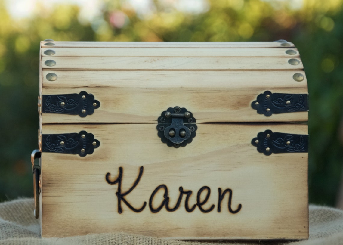 Personalized Rustic Childs Treasure Chest Keepsake Box Etsy